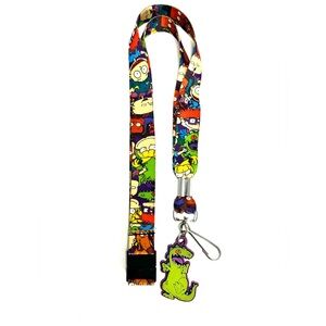 Rugrats Characters Print Lanyard with Reptar hanging charm